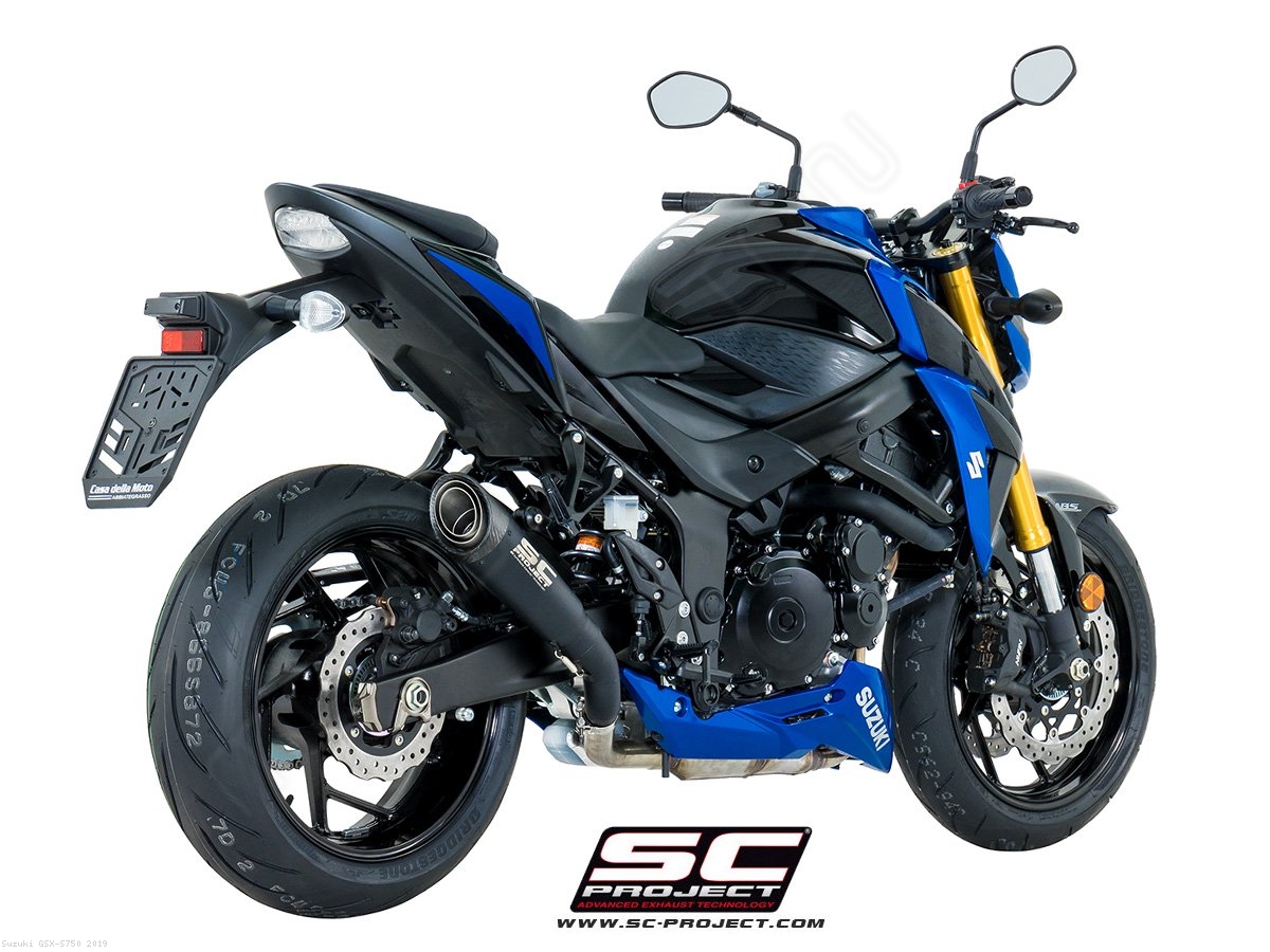 GSX-S 750 2015-2021 Exhaust Silencer Kit Round Black Stainless Steel BN30R