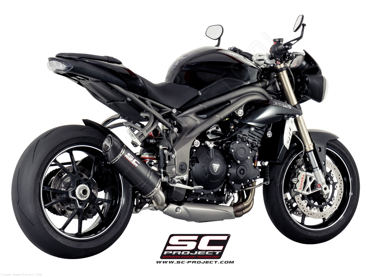 Oval Low Mount Exhaust Triumph Speed Triple S 2016 T16 L12