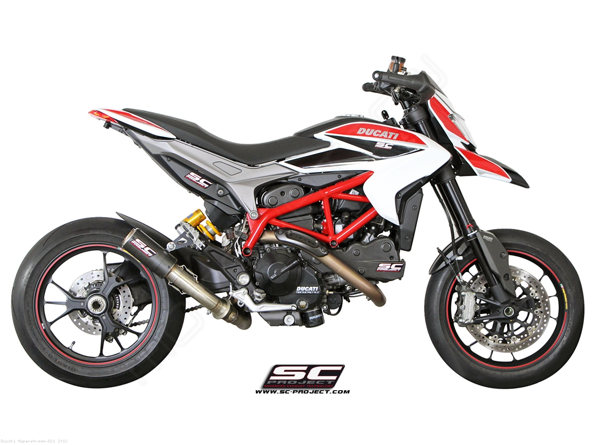 HYPERMOTARD 821 2013/16 HOMOLOGATED SLIP-ON EXHAUST SYSTEM FURORE CARBONIO OVAL GPR EXHAUST SYSTEMS D.111.FCB DUCATI HYPERSTRADA