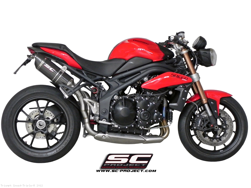 Oval High Mount Exhaust Triumph Speed Triple R 2012 T05 Y12