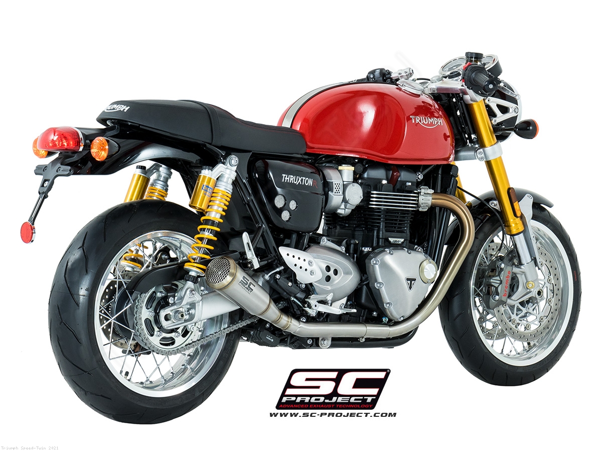 Triumph speed twin slip on exhaust top