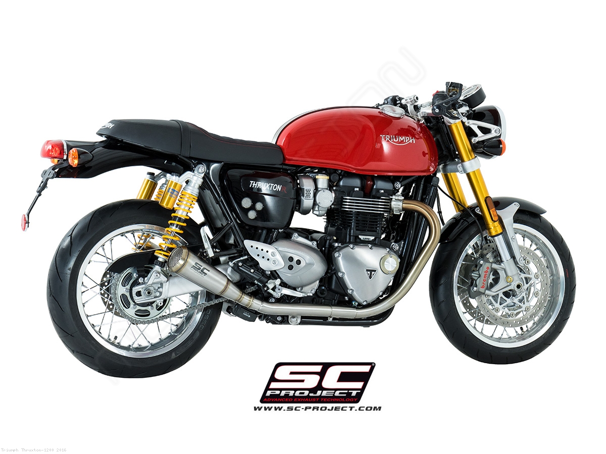 Conic 70s Style Exhaust Triumph Thruxton 1200 2016 T11 D42A