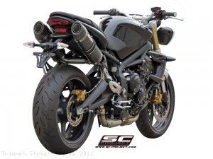 Oval High Mount Exhaust by SC-Project Triumph / Street Triple / 2011